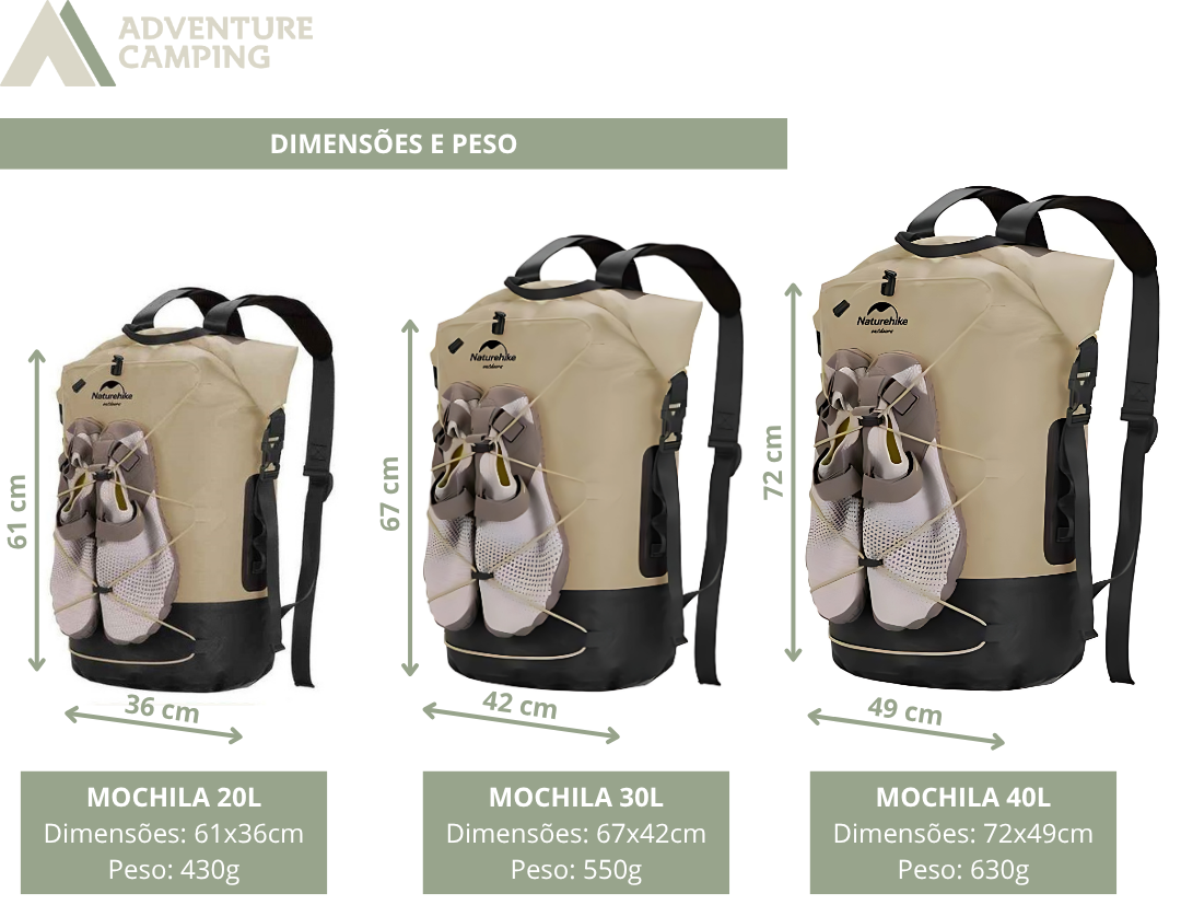 Mochila Estanque Naturehike IPX6