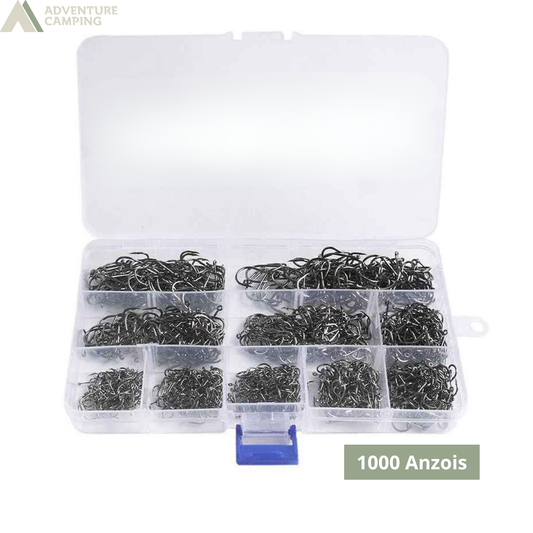 Anzóis de Pesca - Kit 1000 unidades + Caixa Organizadora