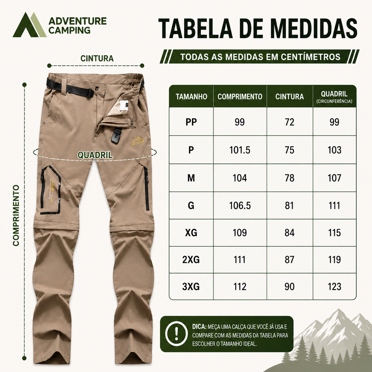 Calça Trekking 2 em 1