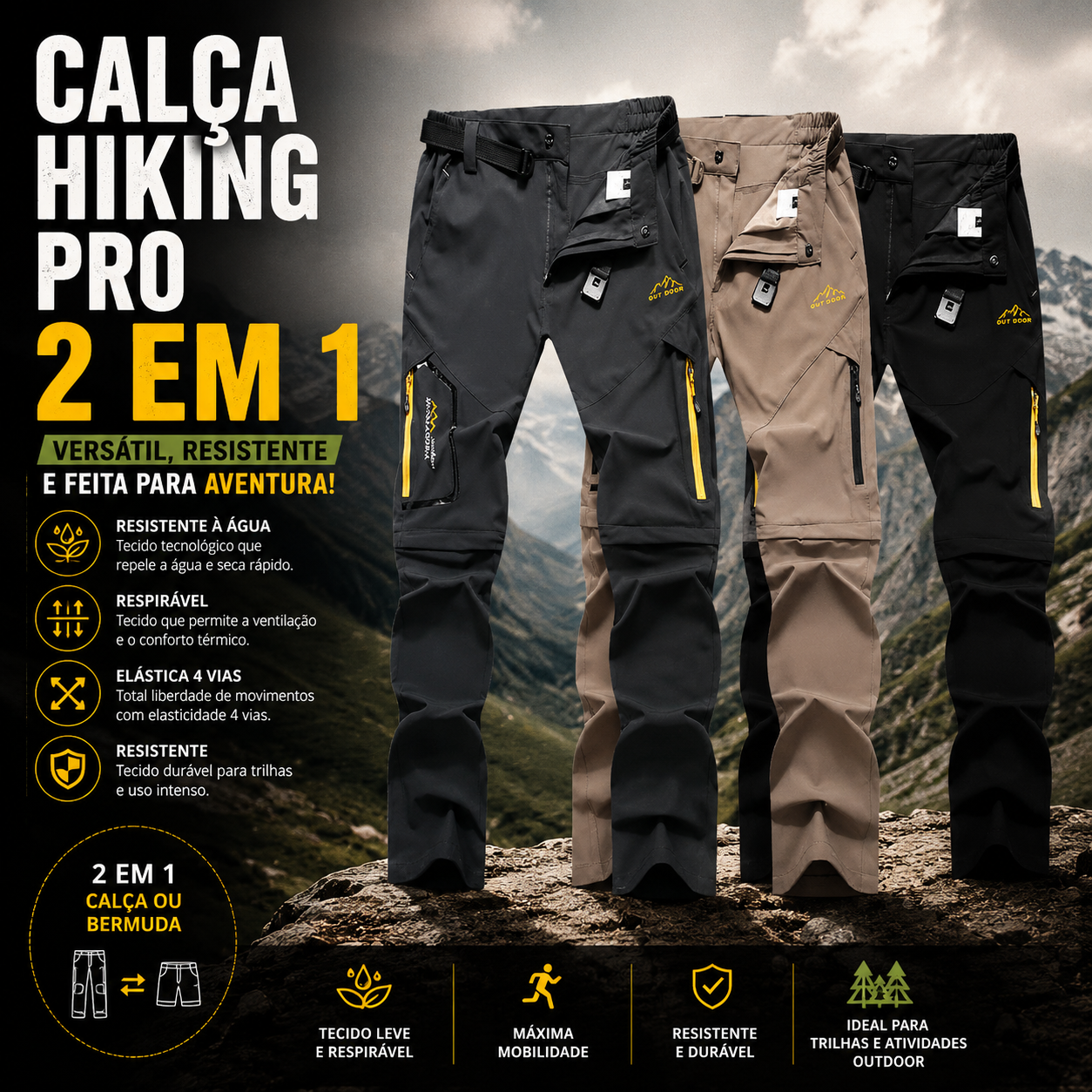 Calça Trekking 2 em 1