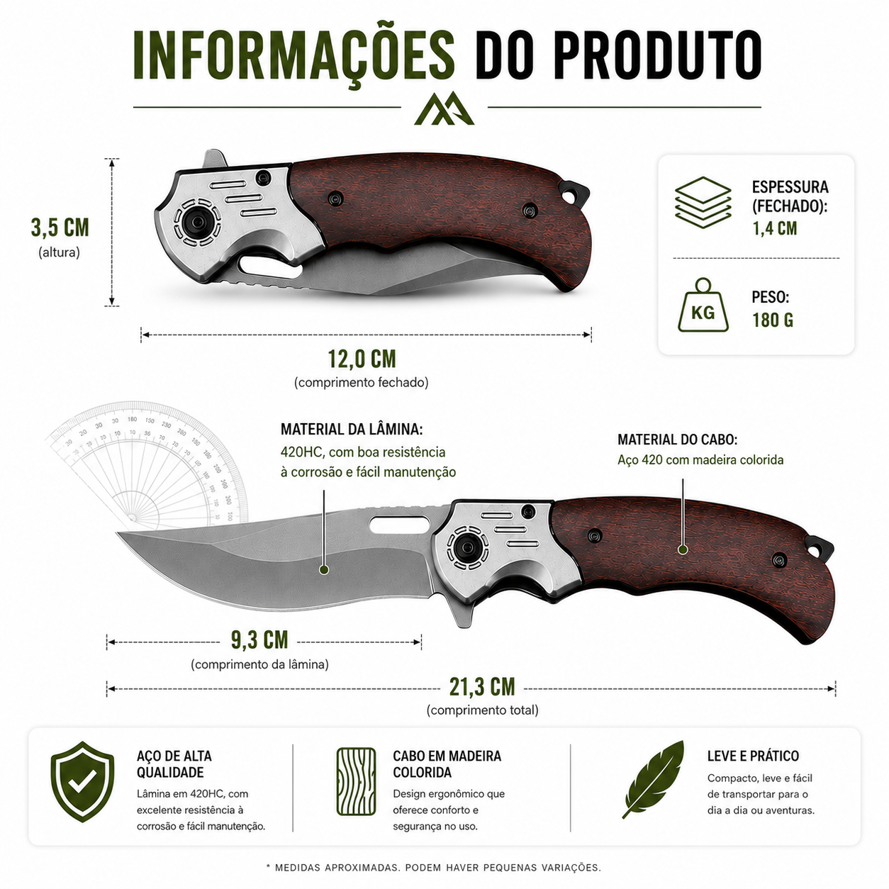 Canivete Tático Wood