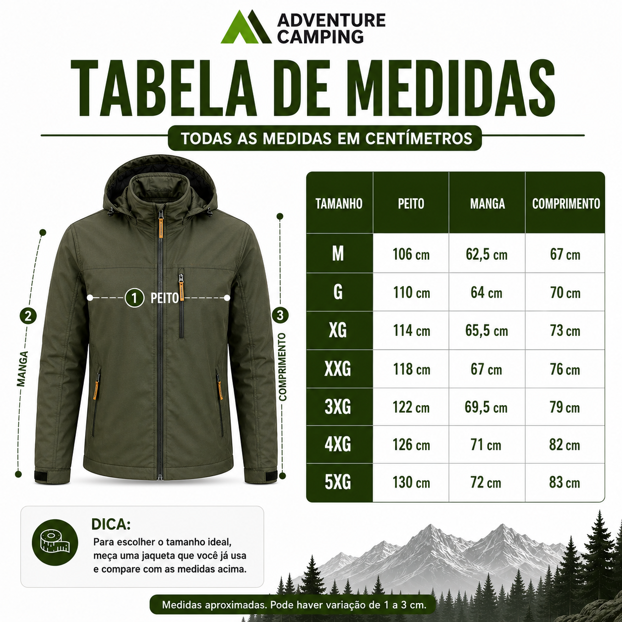 Jaqueta Corta-vento Tática Impermeável
