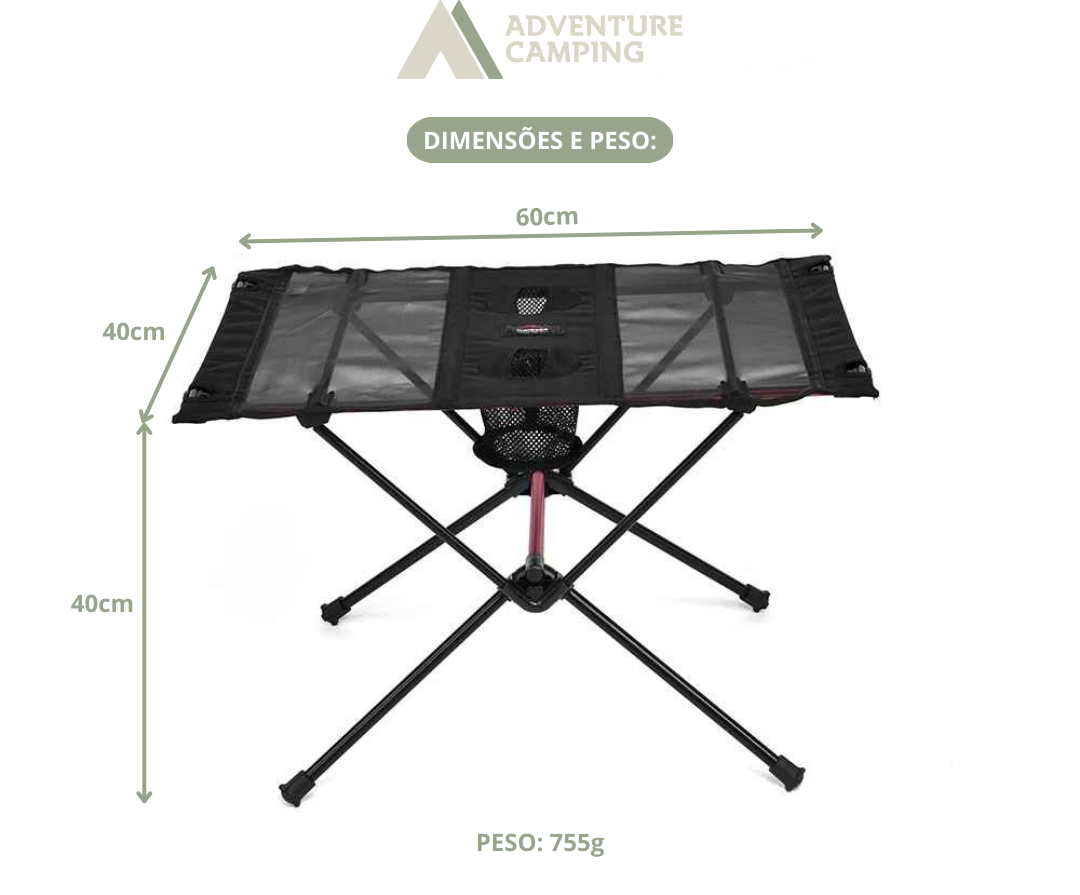 Mesa Dobrável para Acampamento e Piquenique